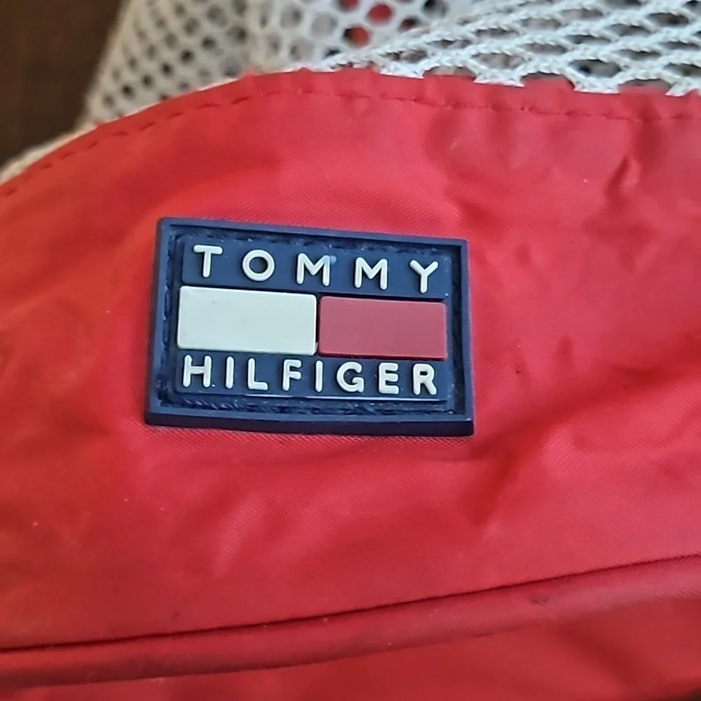 90's Vintage Tommy Hilfiger Shower Caddy Drawstring Mesh Bag